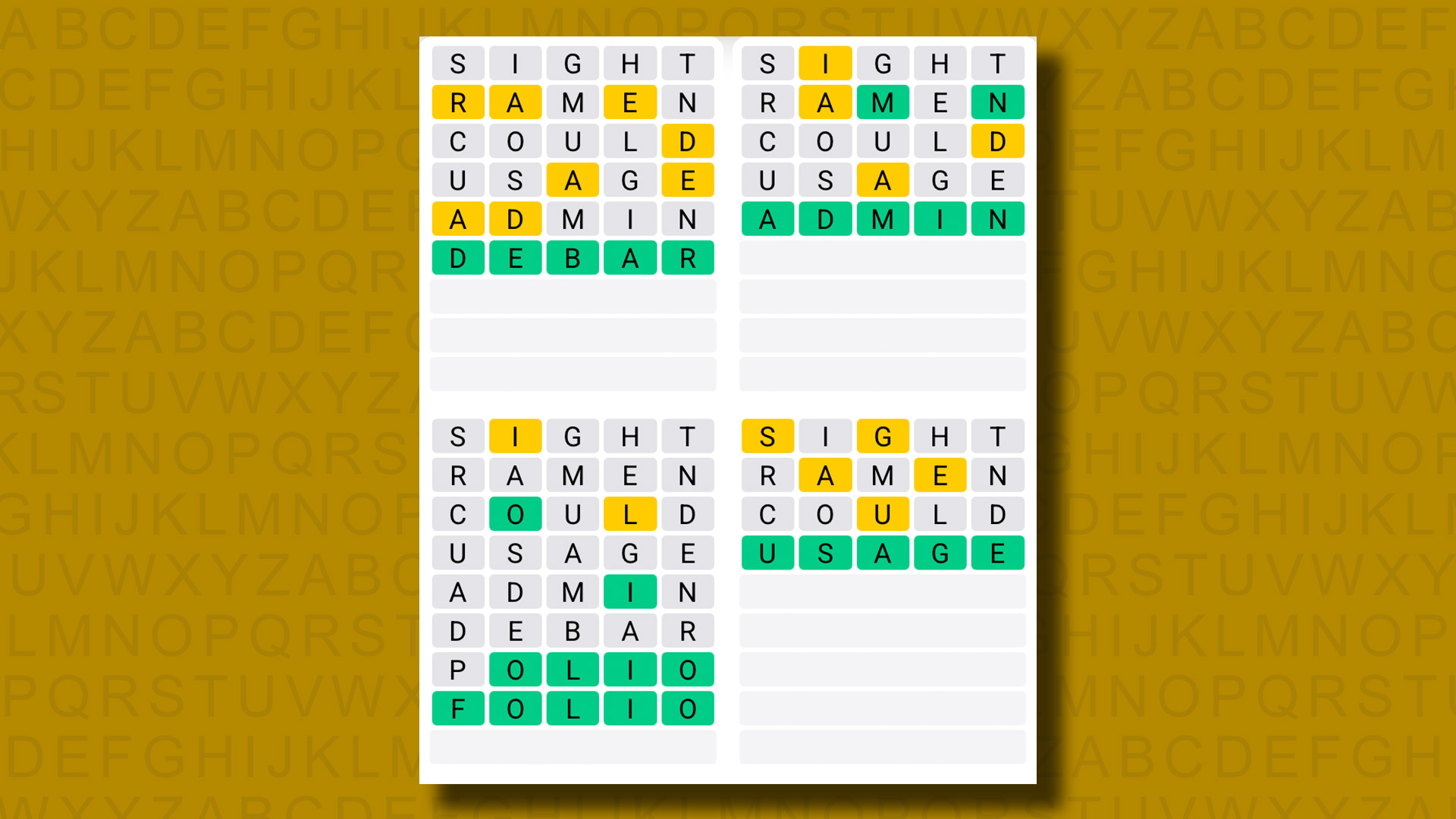Quordle hints and answers for Wednesday, July 30 (game #1283)