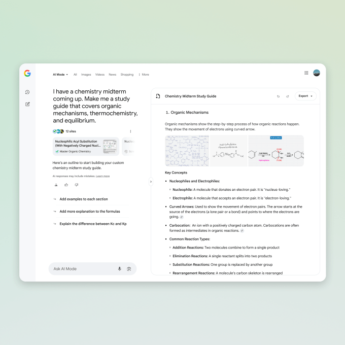 Google’s AI Mode gets new ‘Canvas’ feature, real-time help with Search Live, and more