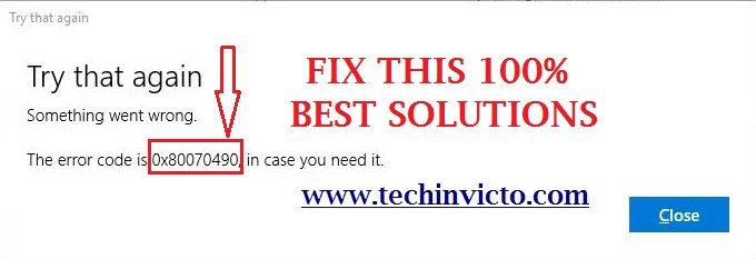 Fix Windows Update Error Code 0x80070490