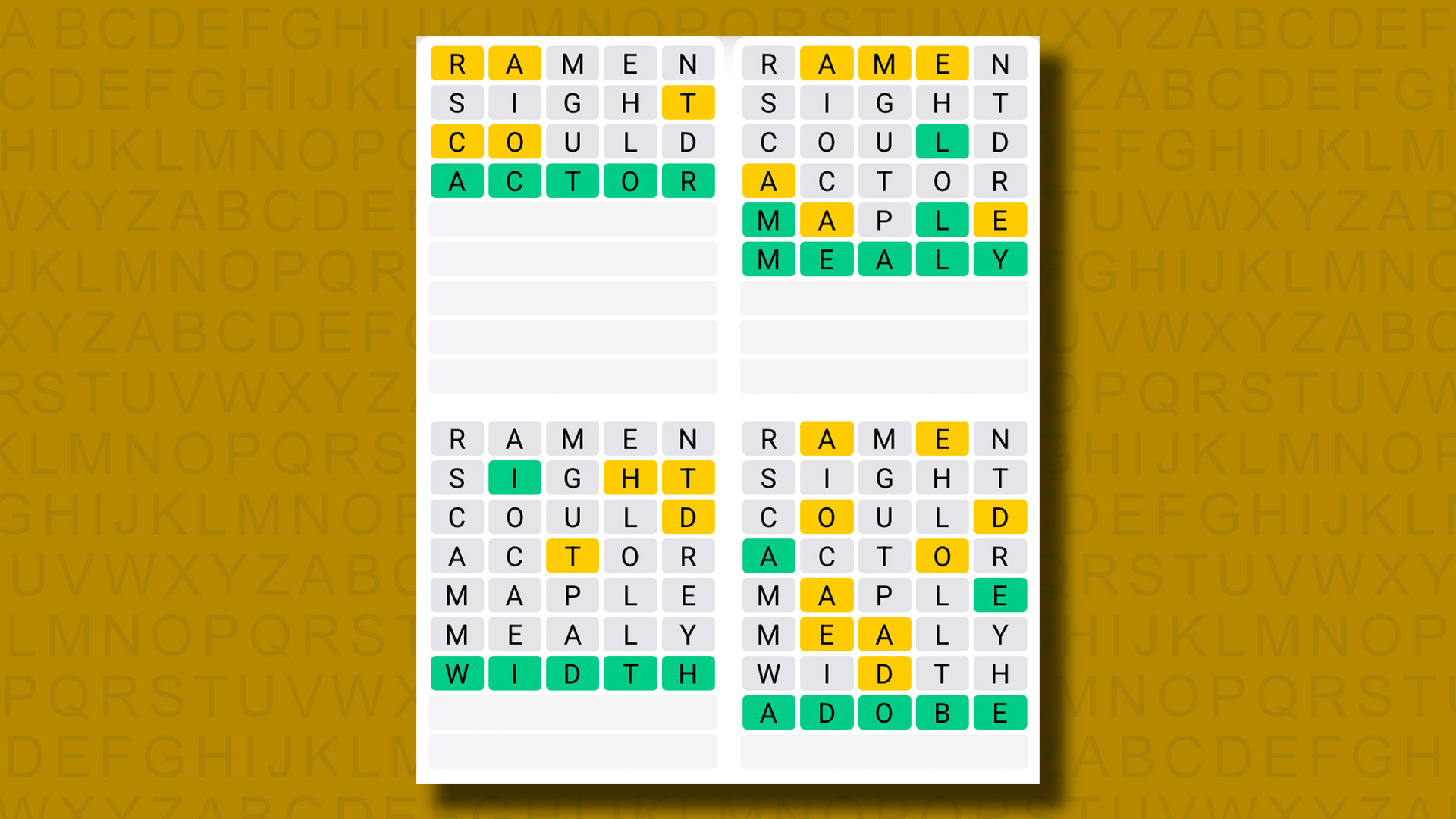 Quordle hints and answers for Friday, August 1 (game #1285)