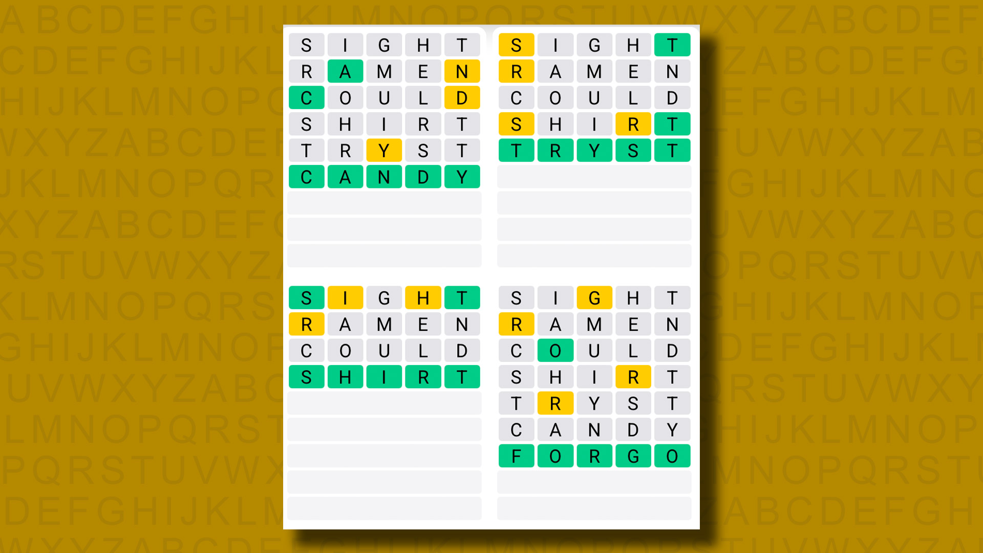 Quordle hints and answers for Monday, July 28 (game #1281)
