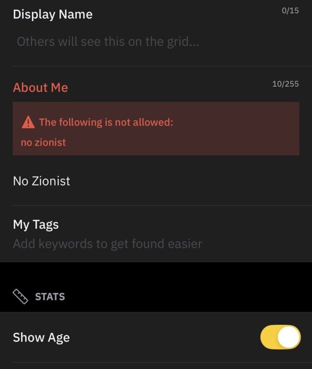 Grindr bans ‘no zionists’ in bios, but racism and fatphobia still allowed
