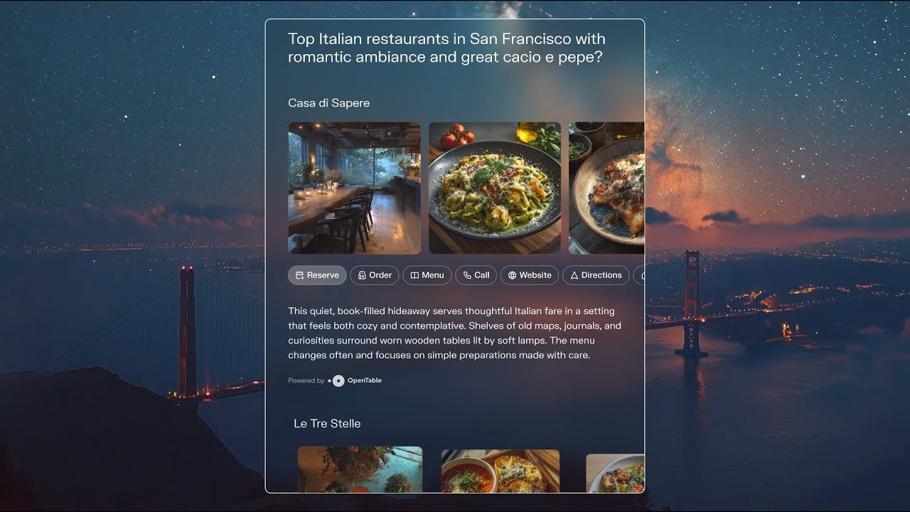 Perplexity can help you figure out where to eat, and book your table too