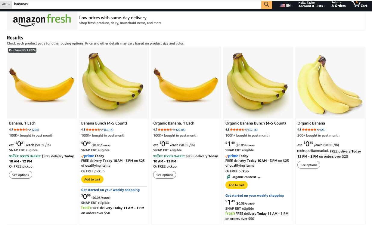 Amazon rolls out expansion of same-day groceries to 1,000 cities, includes perishable items
