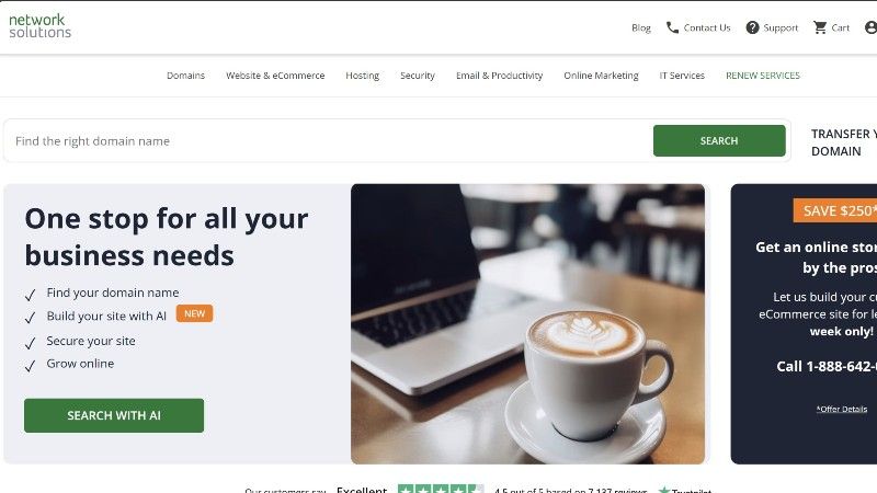 Create your dream site for less with unbeatable domain, hosting, and builder deals from Network Solutions