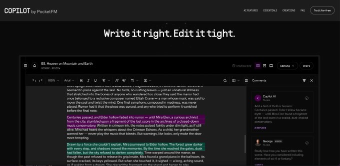 Pocket FM gives its writers an AI tool to transform narratives, write cliffhangers, and more