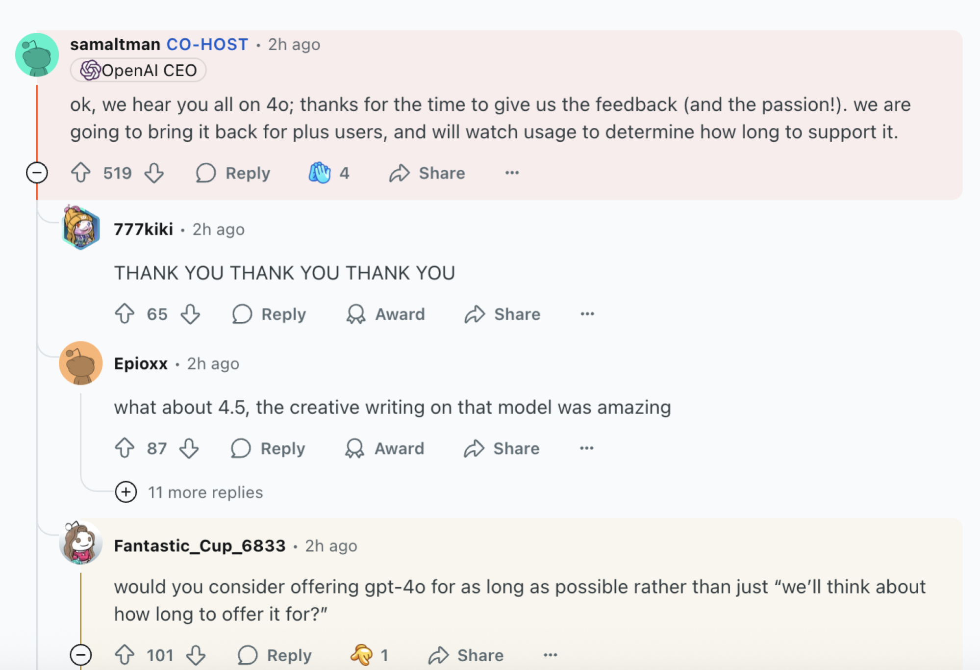 Sam Altman: OpenAI will bring back GPT-4o after user backlash